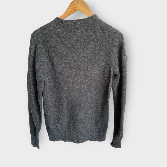 Superdry lambswool blend dark gray sweater, men’s small - Picture 2 of 4